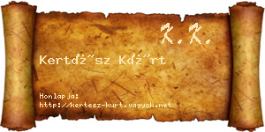 Kertész Kürt névjegykártya